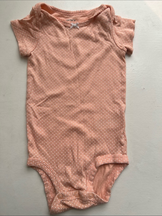 Carter's Other - Carter's Peach Polka-Dot Short Sleeve Baby One-Piece